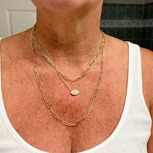 Roberto Coin 18K Yellow Gold Paper Clip & Round Link 17” Necklace